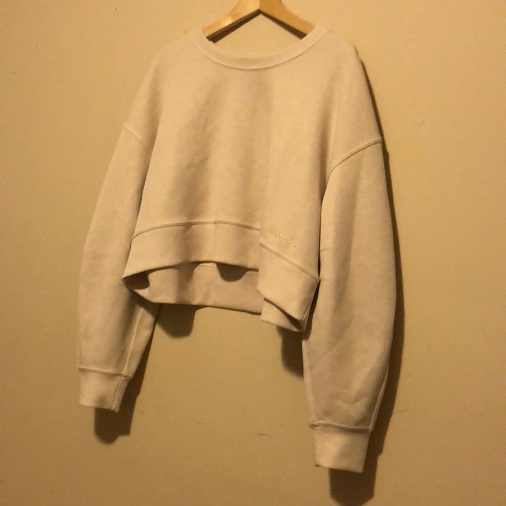 lululemon athletica Cream Cropped Crewneck Sweatshirt
